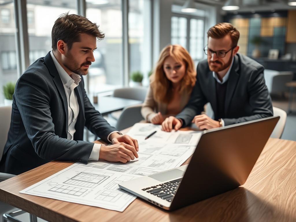 A close up shot of a consultant discussing project plans
