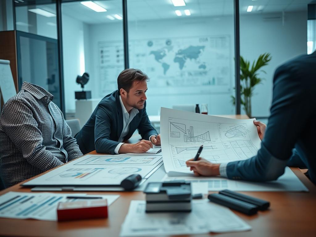 A close up shot of a project manager discussing plans