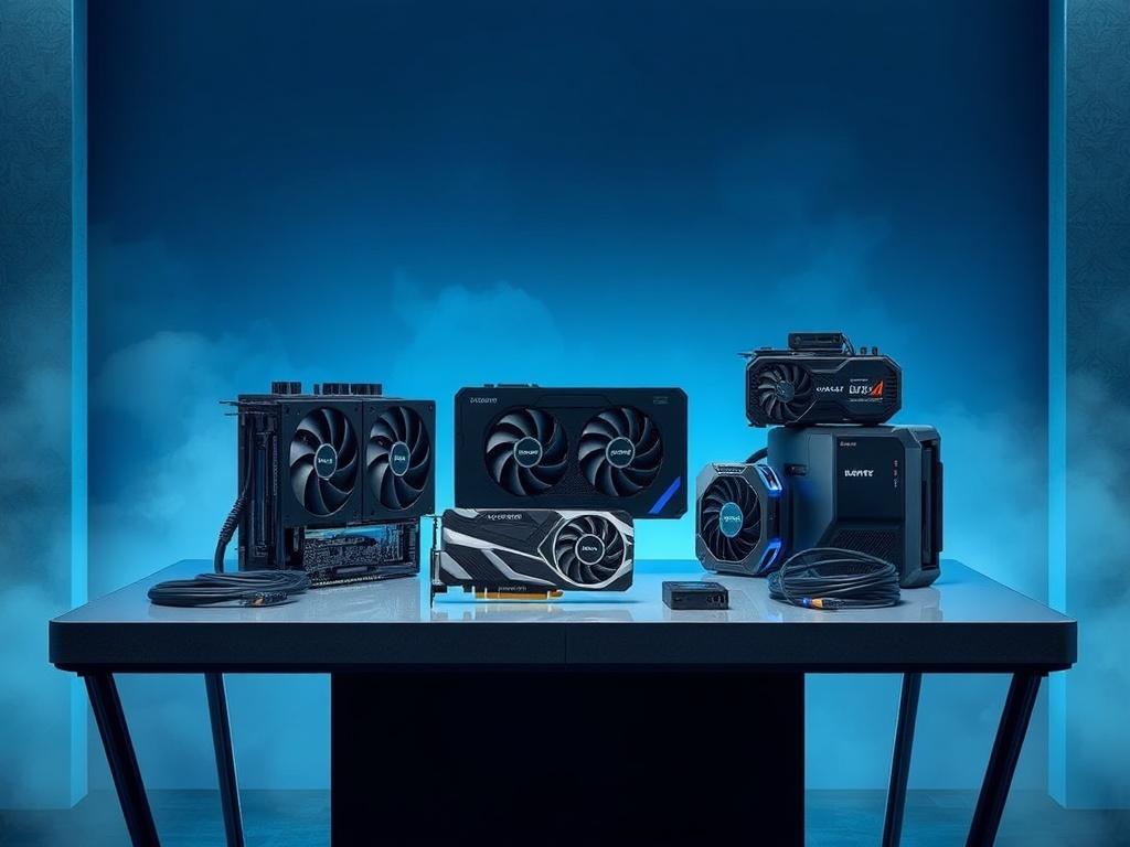 An enticing gaming GPU bundle displayed on a stylish table,
