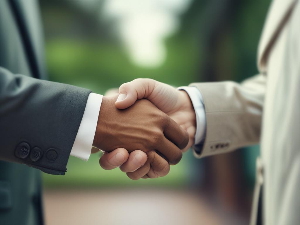 A close up image of a handshake between a nonprofit