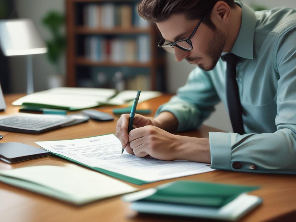 A close up shot of a nonprofit professional reviewing detailed