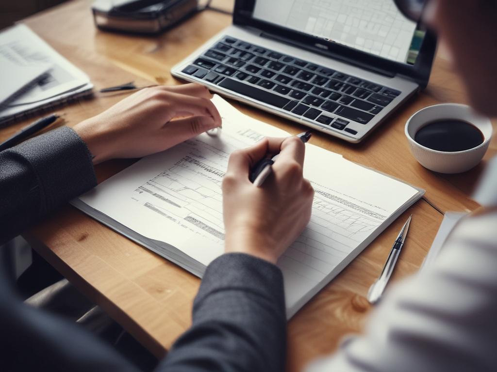 A close up image of hands writing a grant proposal
