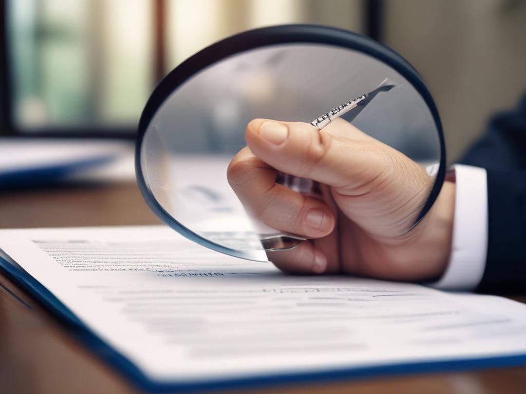 A close up shot of a person reviewing risk management
