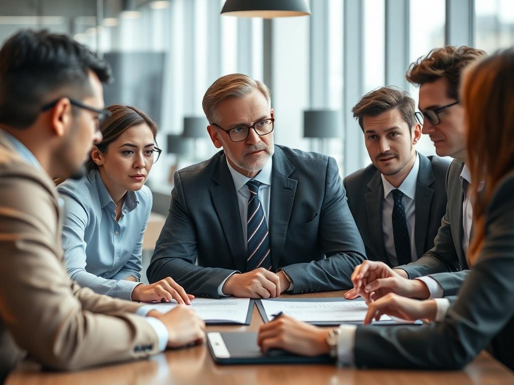 A close up shot of a management consultant in a