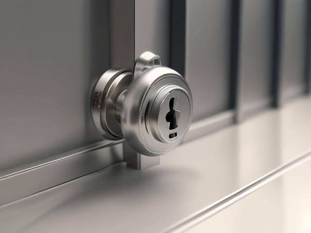 A hyper realistic close up shot of a secure lock