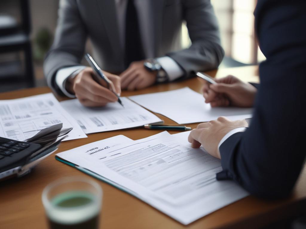 A close up shot of a financial planner discussing strategies