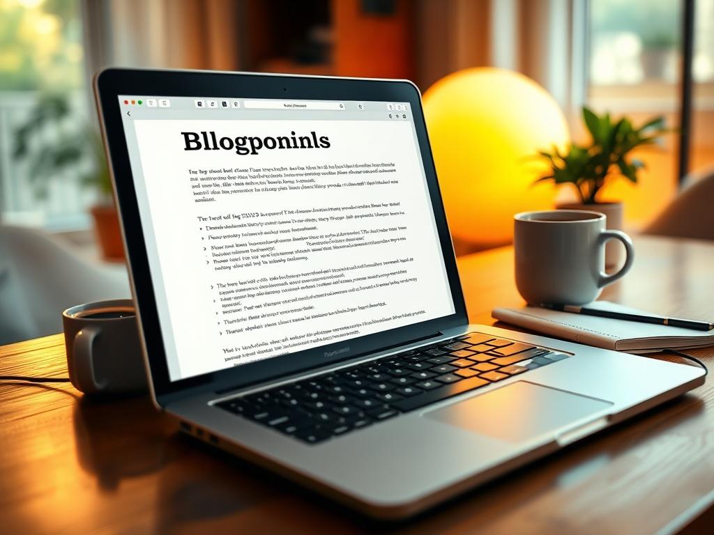 A close up shot of a laptop with a blog