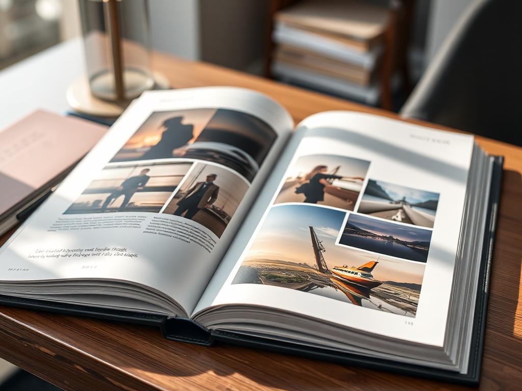 A hyper realistic close up of an elegant portfolio book