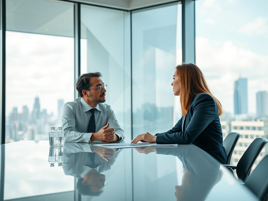 A close up shot of a financial advisor discussing strategies