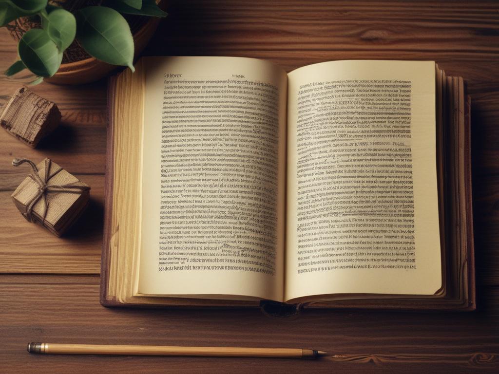 A realistic high resolution of an open book on a