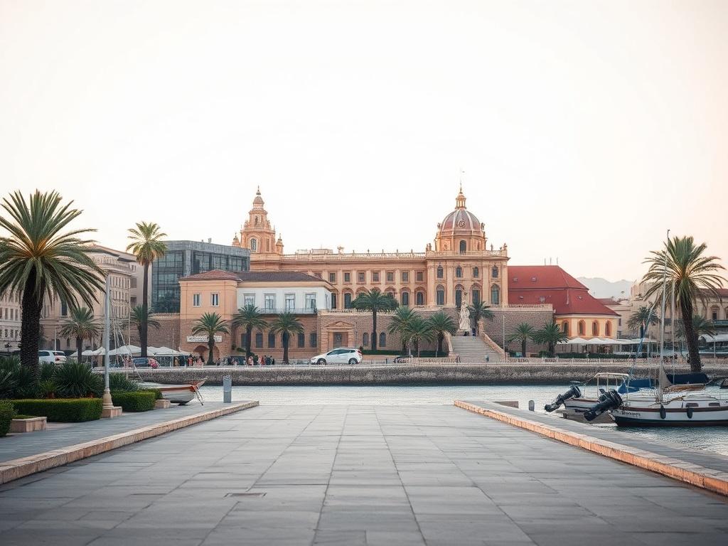 A high-resolution photo featuring a stunning landmark in Torrevieja, such as a historic building or natural attraction, captured in soft lighting. The image should focus on the landmark, with a serene atmosphere and gentle colors, inviting viewers to discover its beauty.