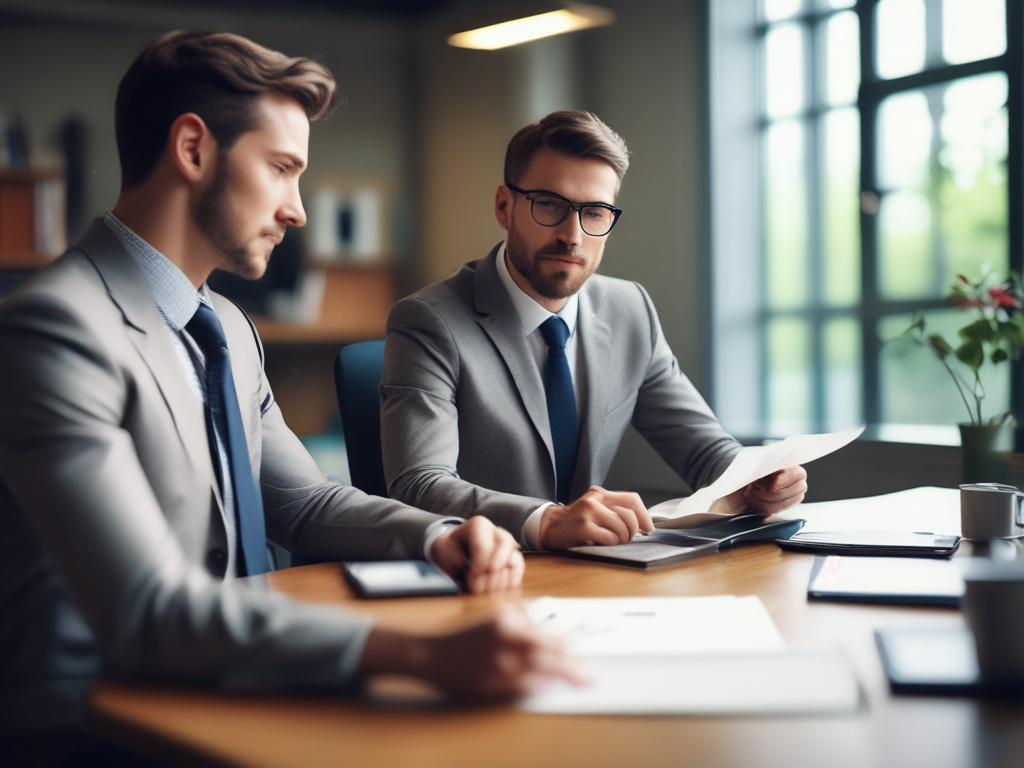 A close up shot of a professional consultant engaging with