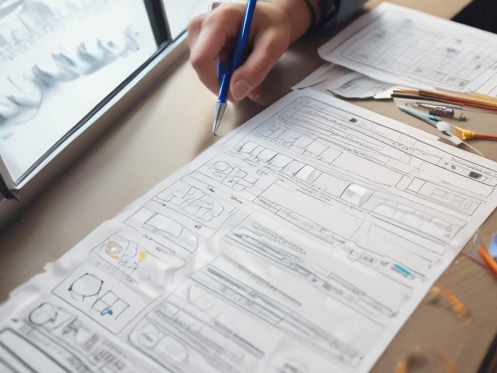close up of a process optimisation consultant working with flowcharts,
