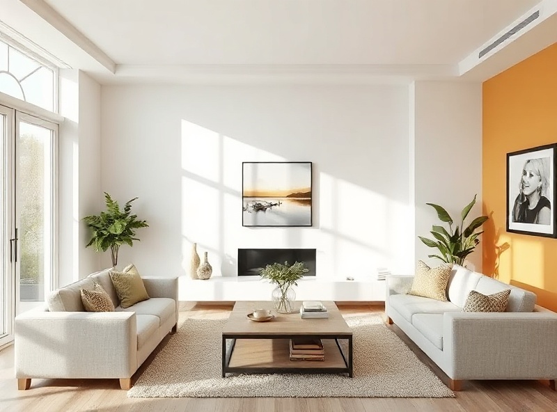 Beautiful, freshly painted modern living room