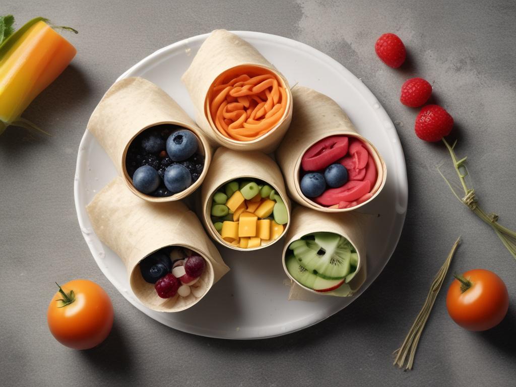 mini wraps, kids meals, healthy, colorful, portable