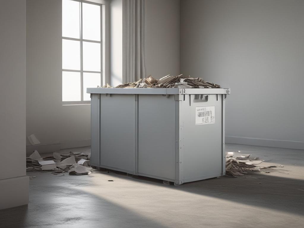 commercial dumpster, business waste, organized office