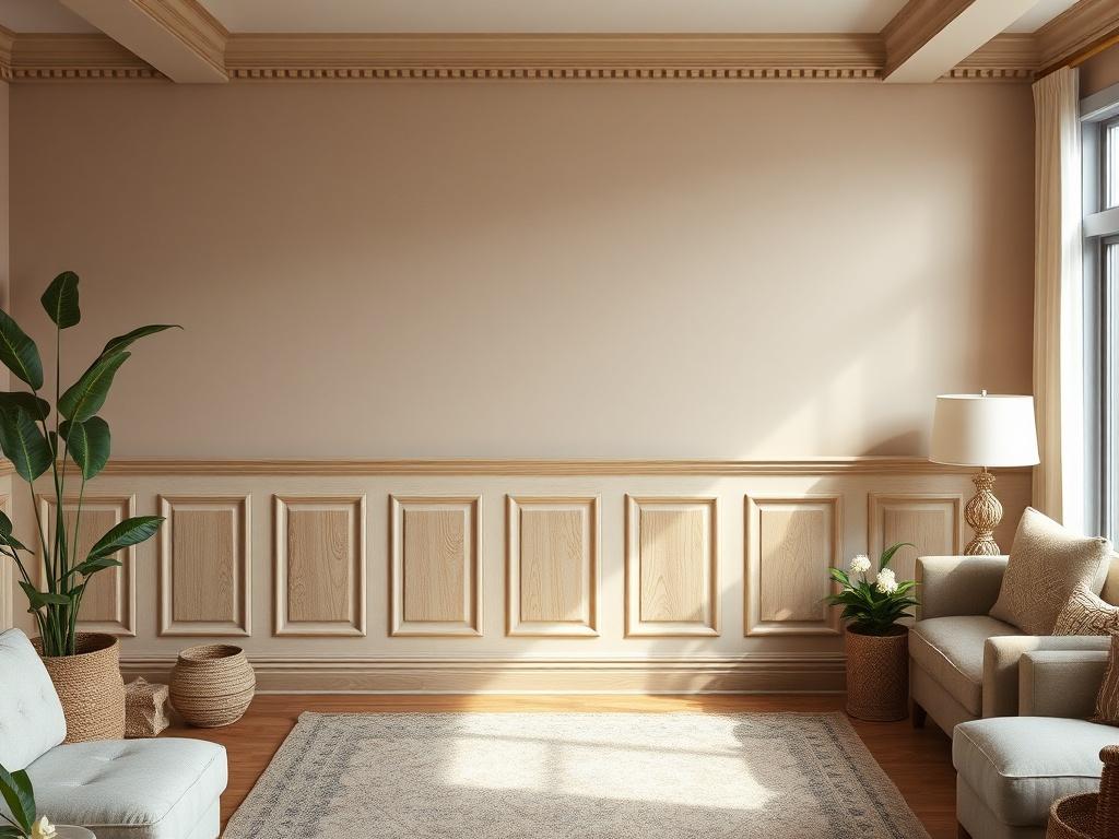 A beautifully crafted custom wainscoting design installed in a cozy