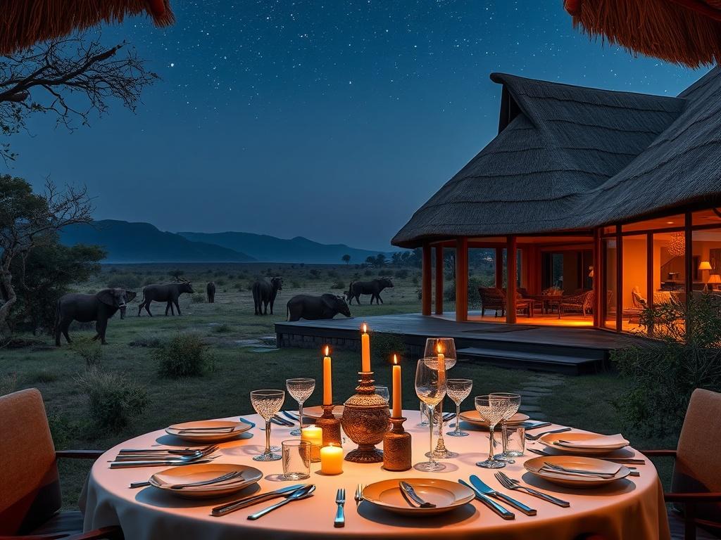 A luxurious safari lodge in the heart of Tanzania, surrounded