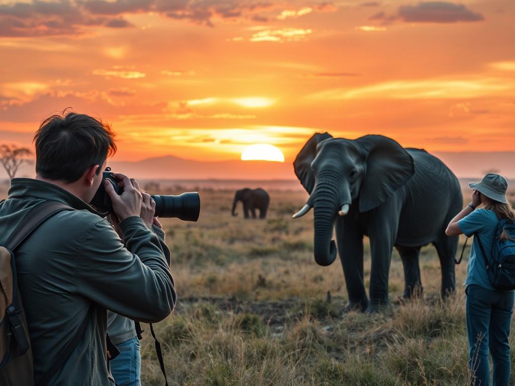 A wildlife photography workshop in action, with participants capturing images