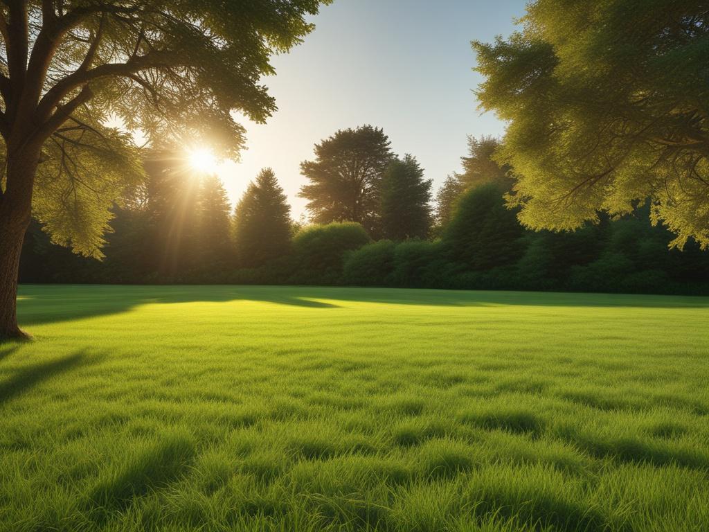 A close up shot of a freshly mowed lawn with