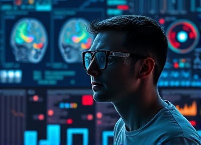 Neuroscience researcher studying brain imaging