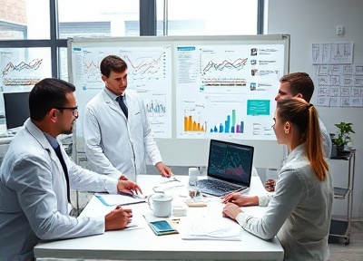 Team of scientists collaborating on research