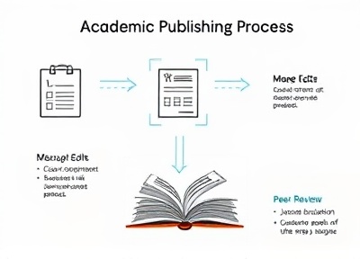 Academic publishing process illustration