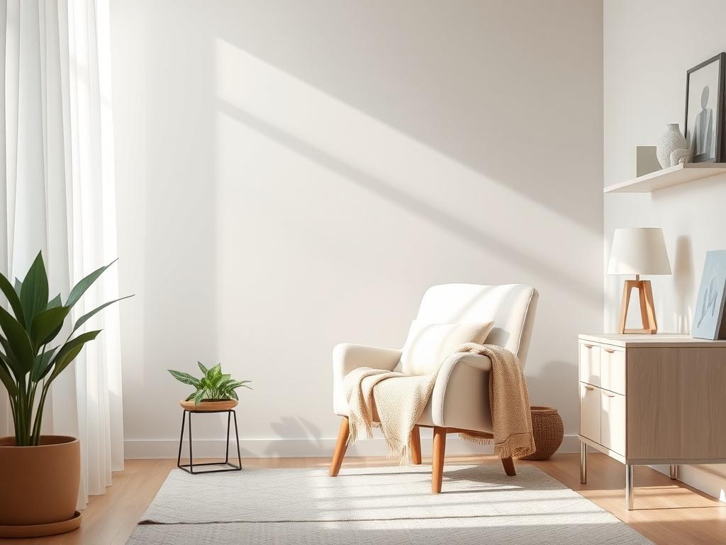 Create a realistic high resolution of a serene therapist's office