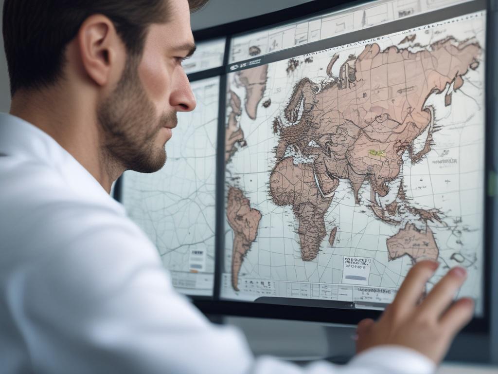 A highly detailed close up of a cybersecurity professional analyzing