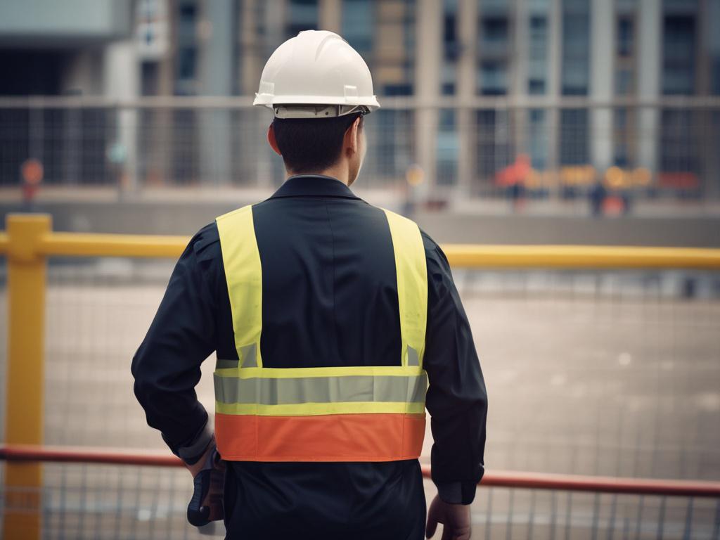A close up shot of a security guard monitoring a