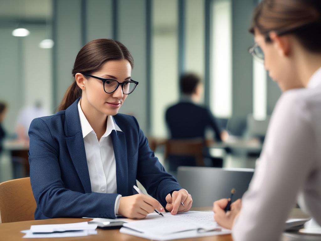 A close up shot of an HR consultant discussing strategies
