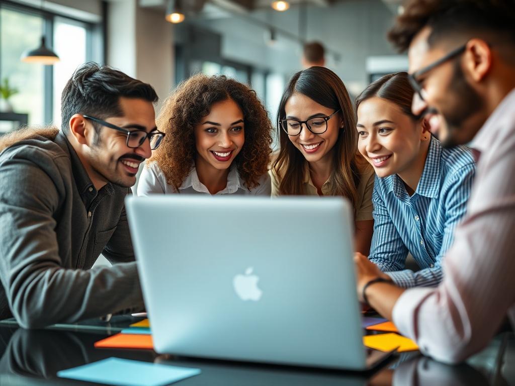 A close up shot of a digital brainstorming session, showcasing