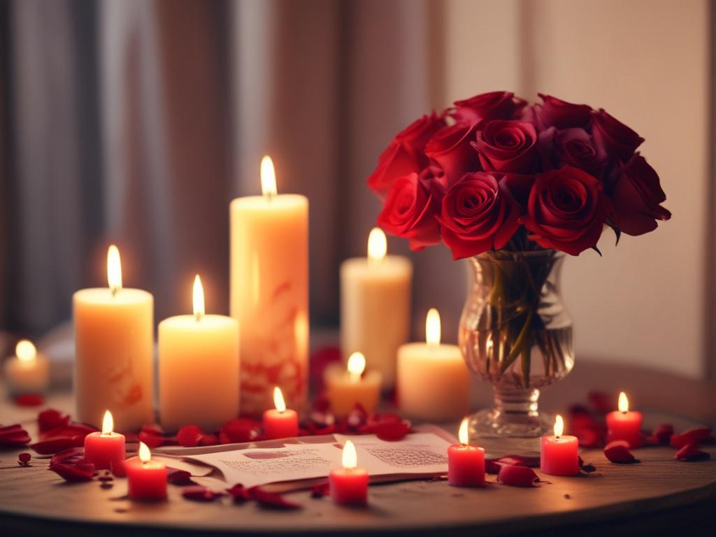 high resolution of a love spell setup with red candles