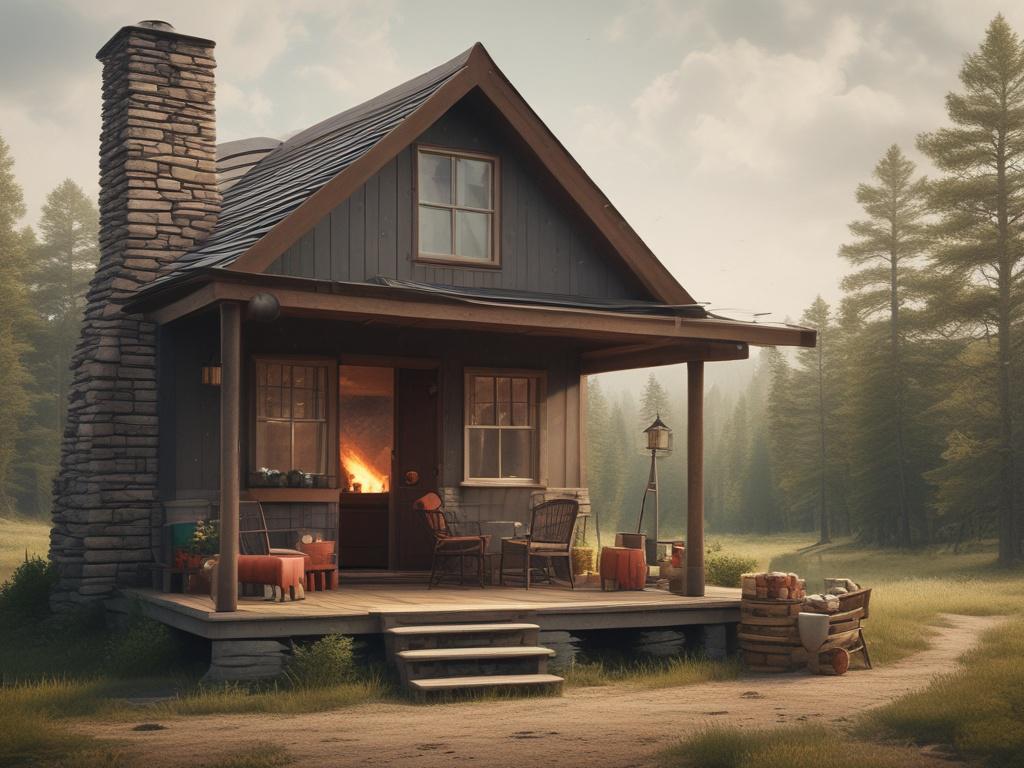 cabin, cozy, gathering place, outdoor cooking, games