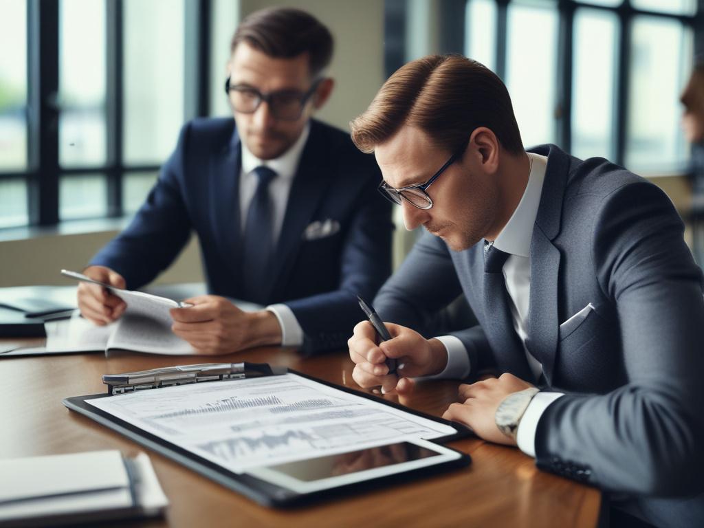 A close up shot of a financial advisor discussing investment