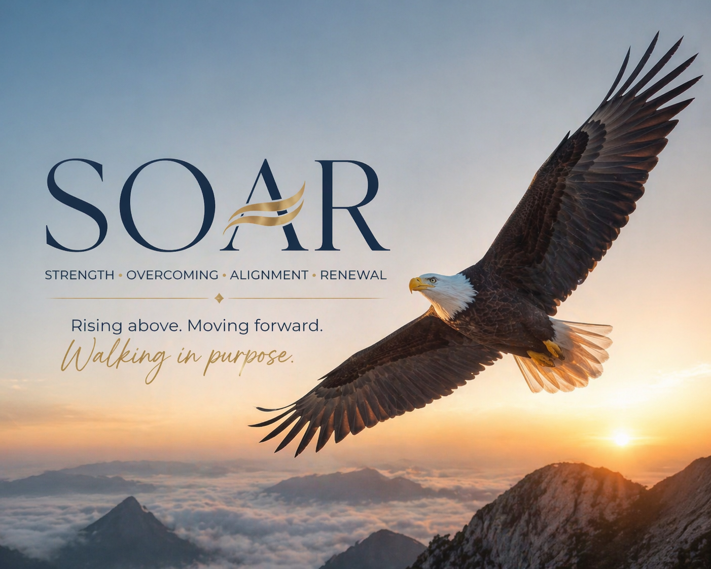Majestic eagle in flight symbolizing SOAR program