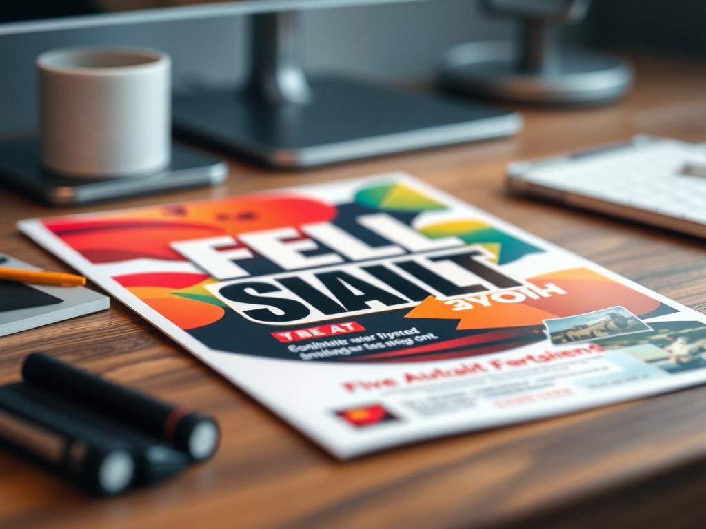 A close up shot of an eye catching flyer design