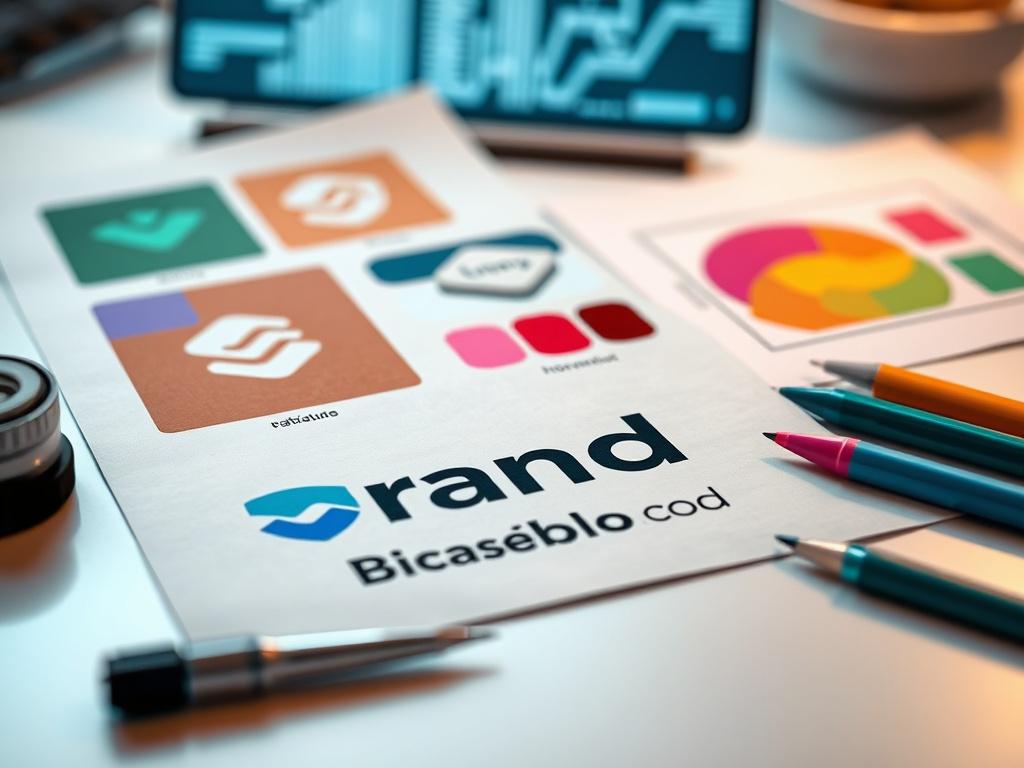 A close up shot of a vibrant brand design concept,
