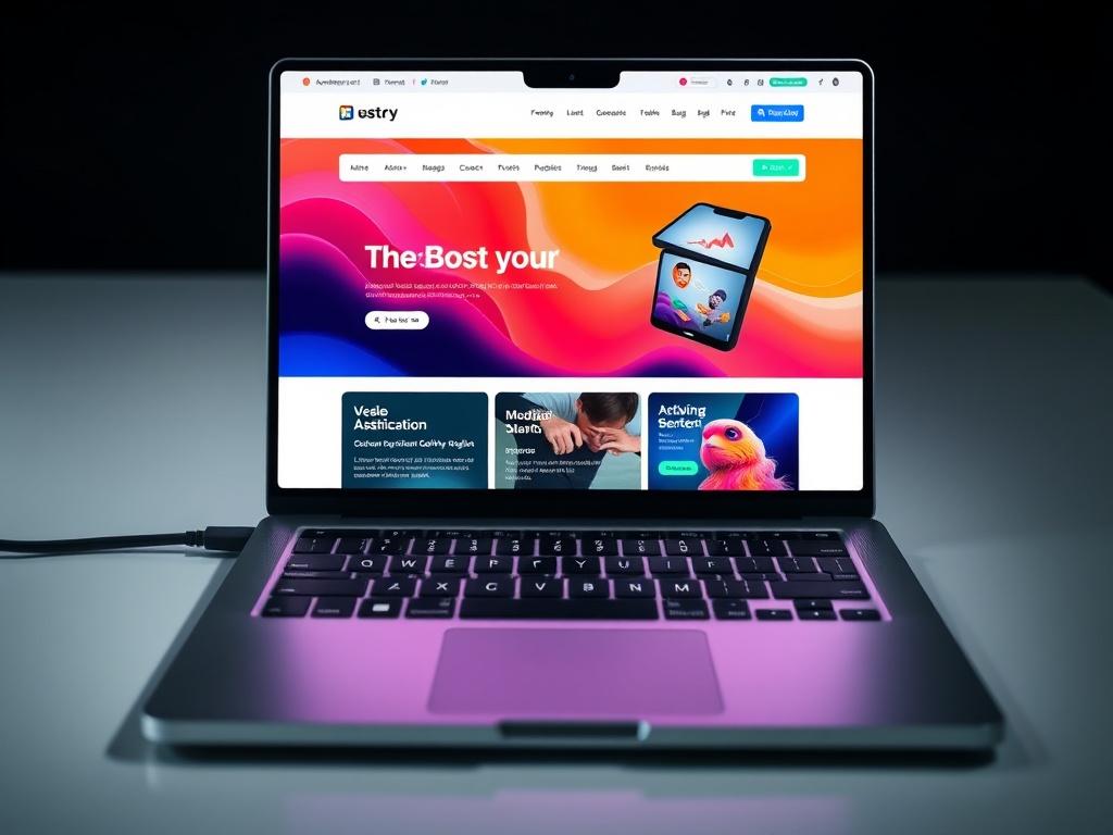 A close up shot of a beautifully designed website layout