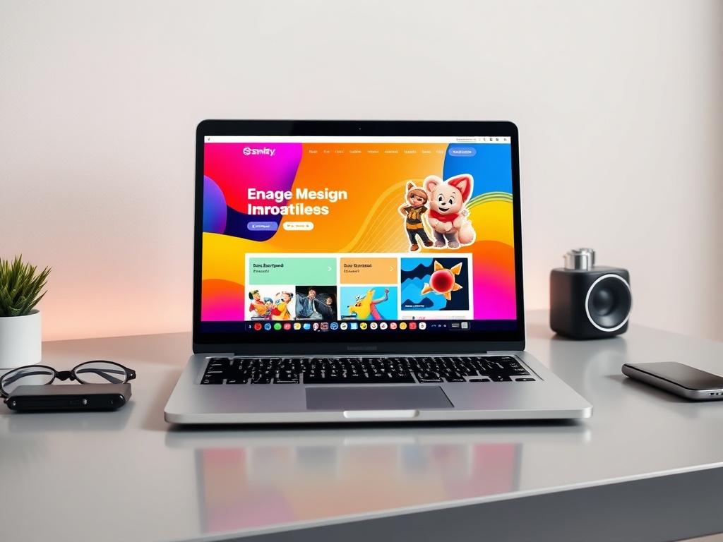 A close up shot of a modern website design displayed