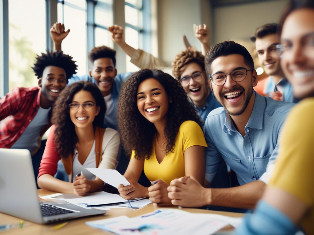 a close up of a diverse group of individuals celebrating