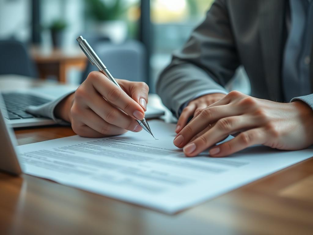 A realistic, high resolution close up of a person signing
