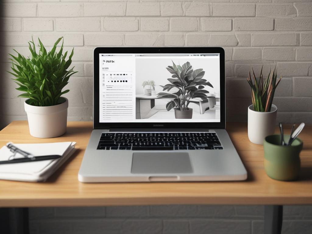A close up shot of a modern tech workspace featuring