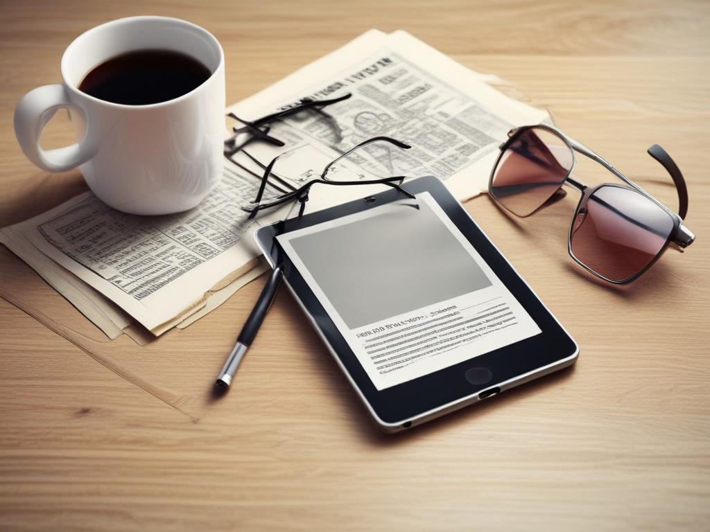 close up shot of a digital tablet displaying tech articles,