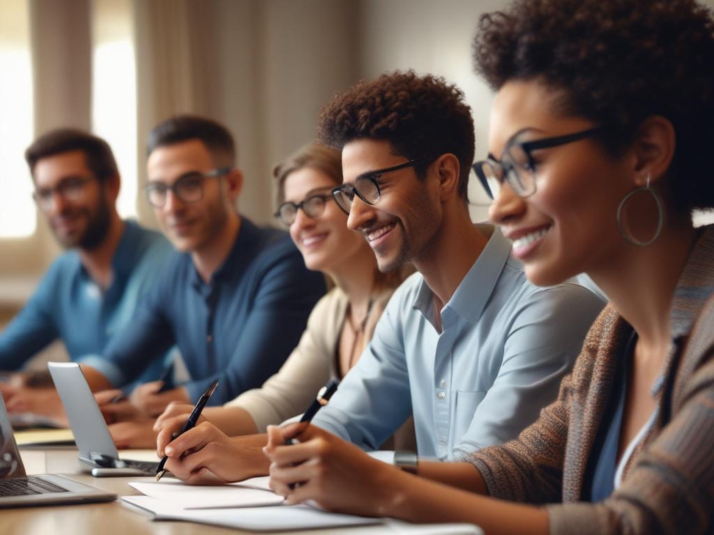 a close up shot of a diverse group of people