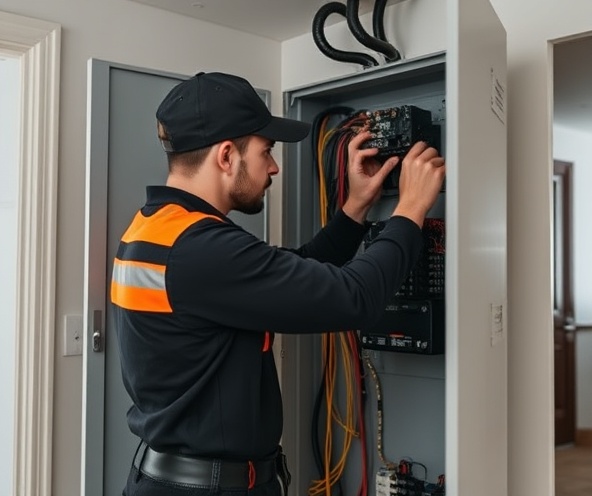 Professional technician at work