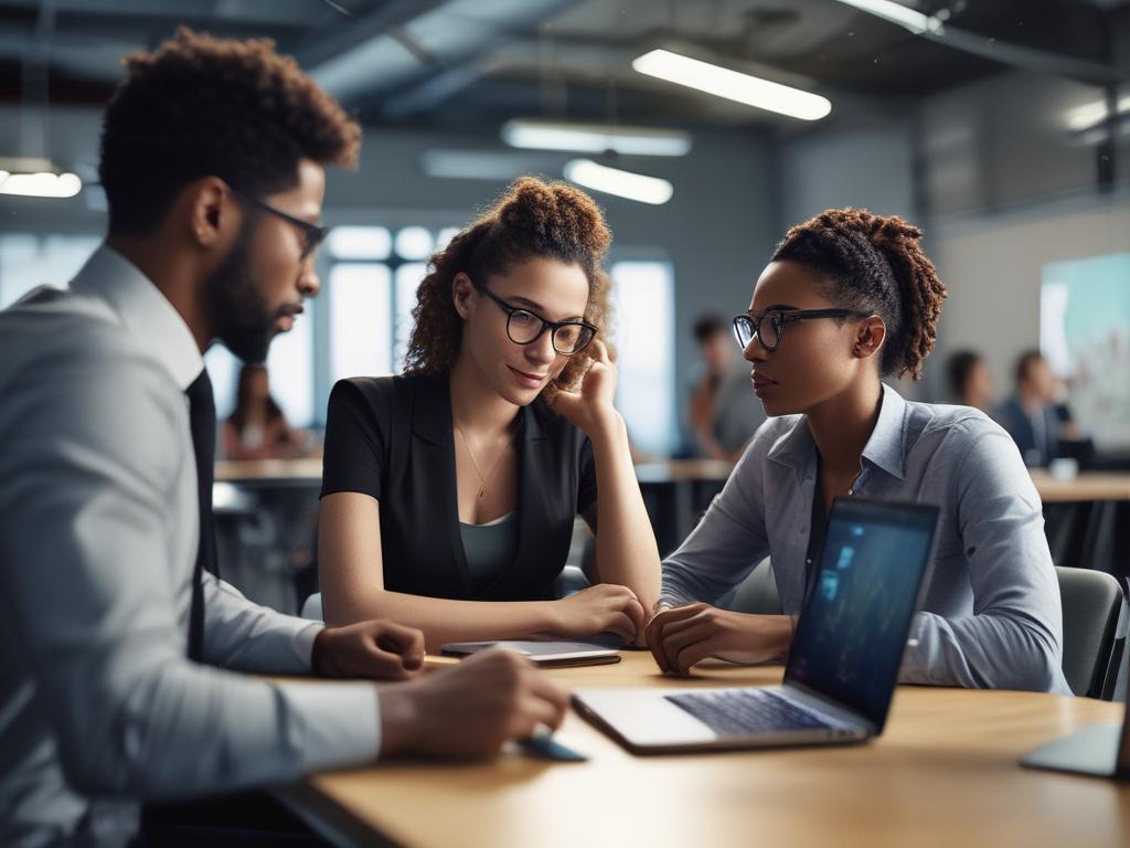 close up shot of diverse young professionals collaborating on an