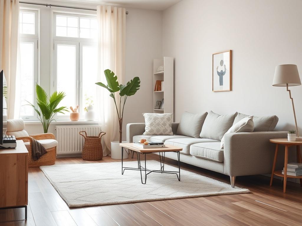A clean and tidy living room with a well organized