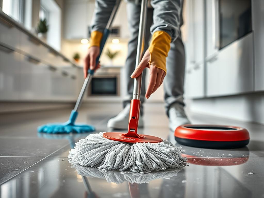 A hyper realistic close up shot of a professional cleaner