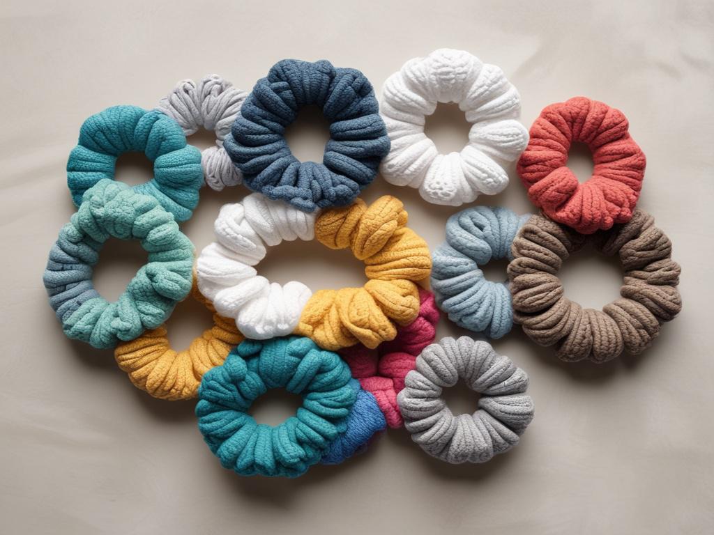 crochet scrunchies, colorful, stylish, handmade